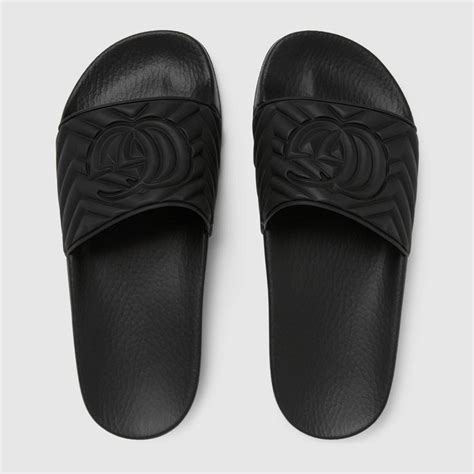 women's matelassé rubber slide gucci|Women's matelassé rubber slide .